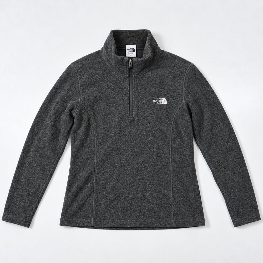 The North Face Women’s Quarter Zip Sweater Gray Size Large Pullover Outdoor